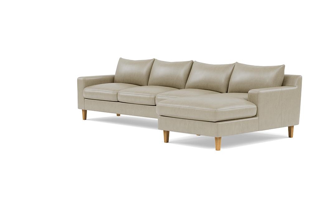 Sloan Leather 4-Seat Right Chaise Sectional - Image 2