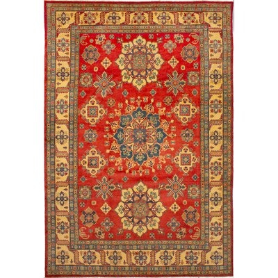 One-of-a-Kind Isbiorn Hand-Knotted 2010s Uzbek Gazni Tan/Red 9'5" x 13'10" Wool Area Rug - Image 0