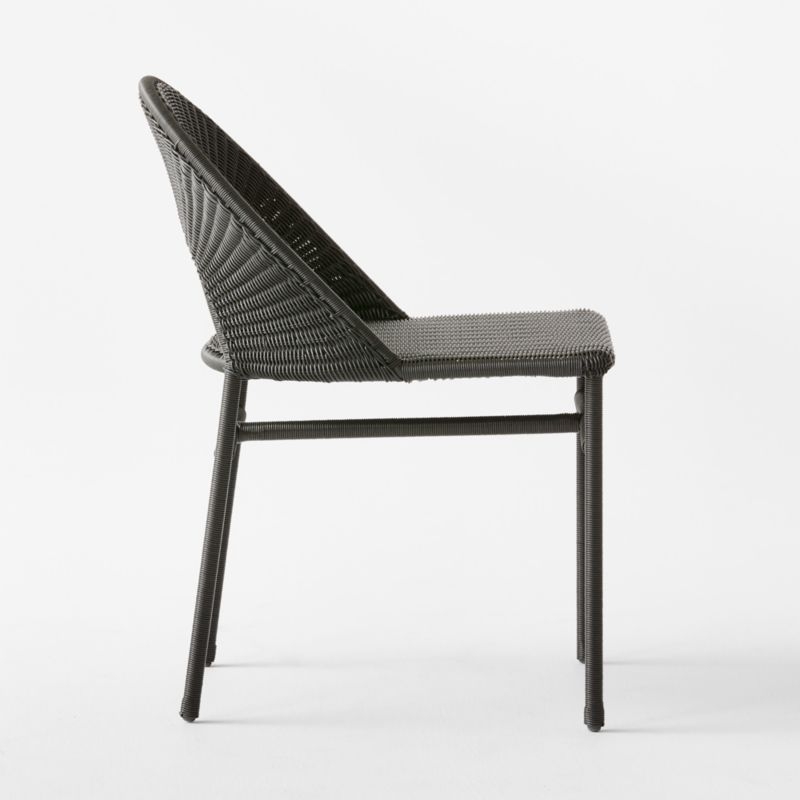 Arly Black All-Weather Rattan Dining Chair - Image 3