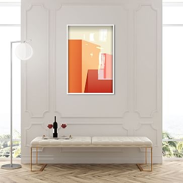 Oliver Gal Freeshape Building 9 24x36 Orange Framed Art - Image 1