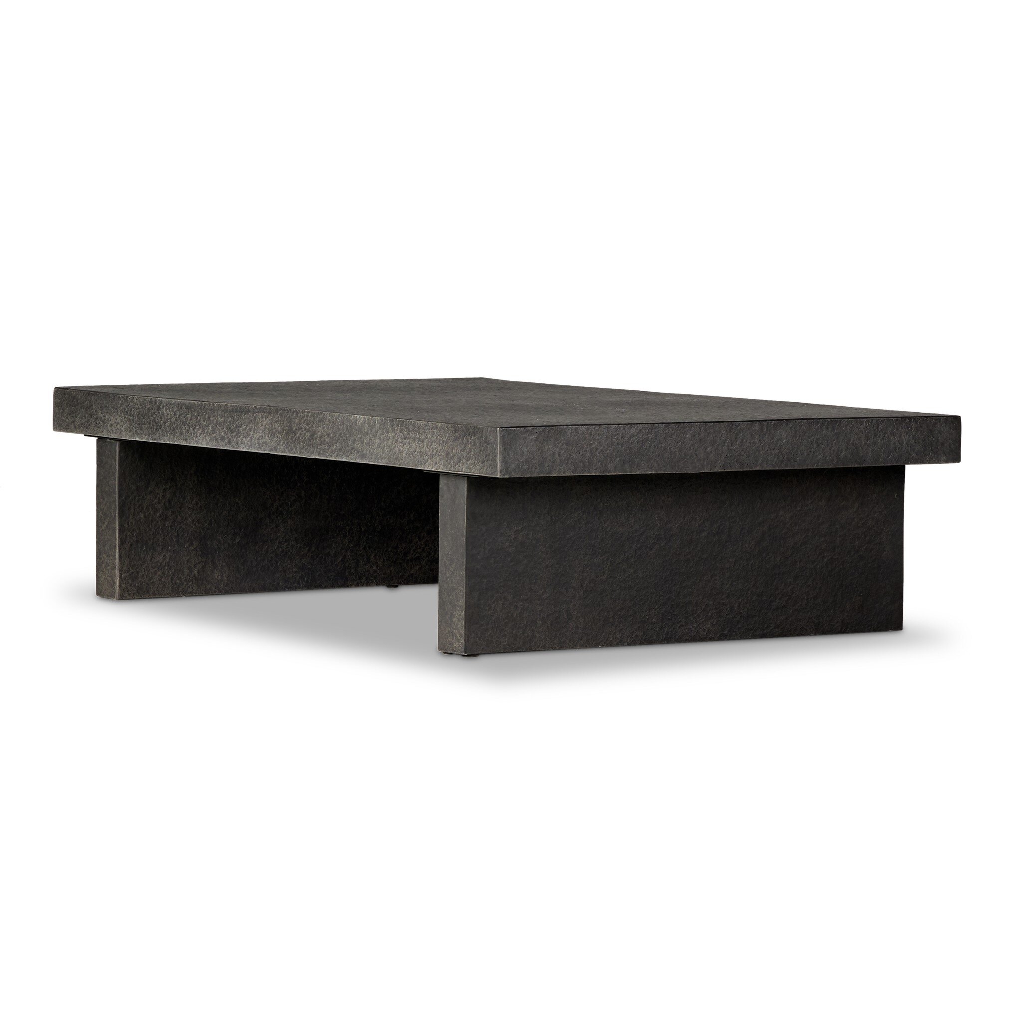 Huesca Outdoor Coffee Table - Distressed Graphite Concrete - Image 9