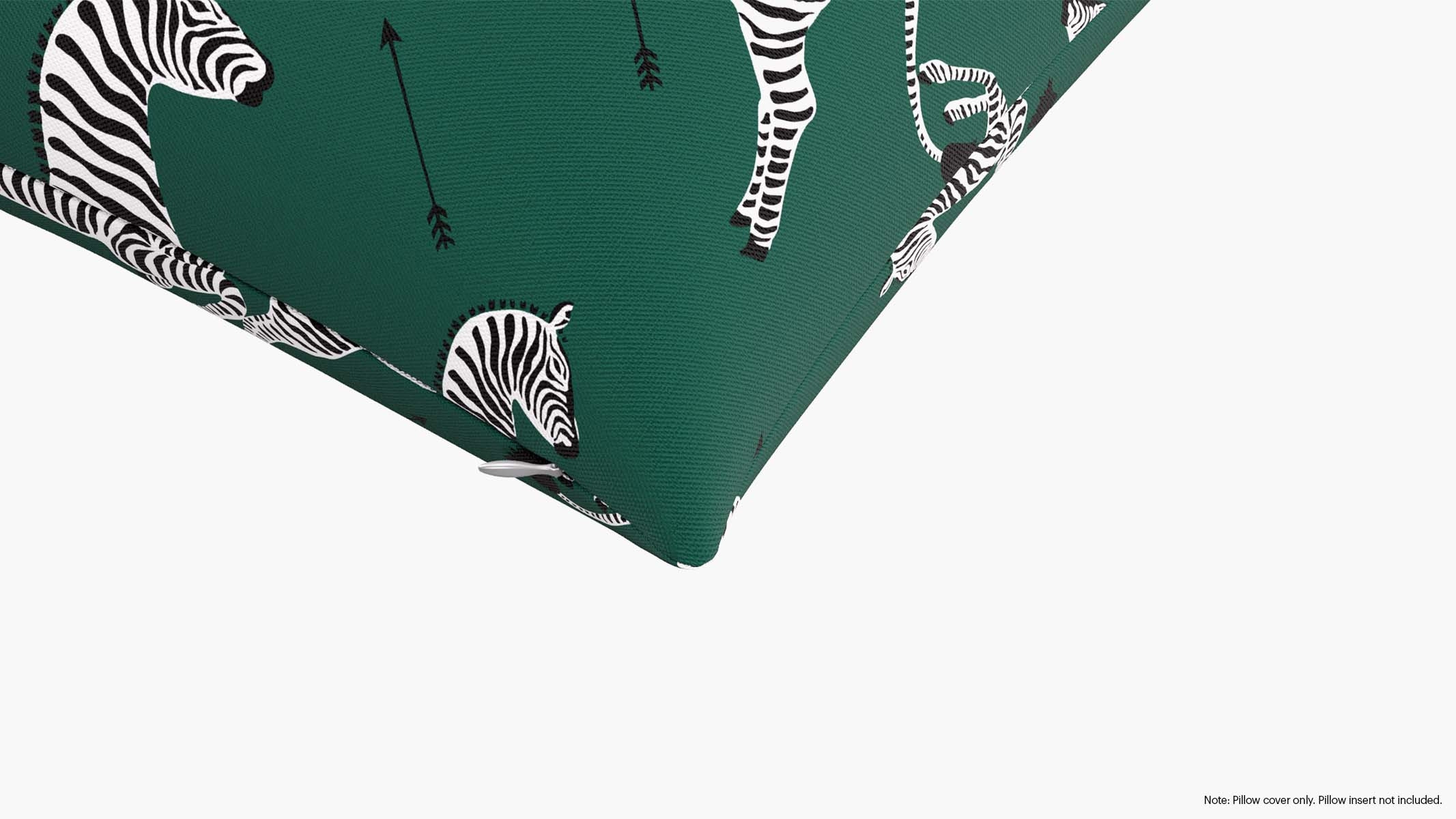Throw Pillow Cover 20", Emerald Zebra, 20" x 20" - Image 1