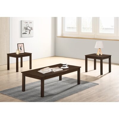 Brown Veneer Coffee Table And Two End Tables (Set Of 3) - Image 0