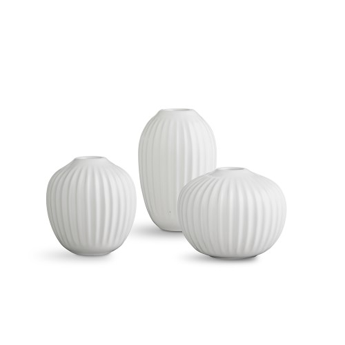 Kahler Hammershoi Miniature Vase, White, Set of 3 - Image 0