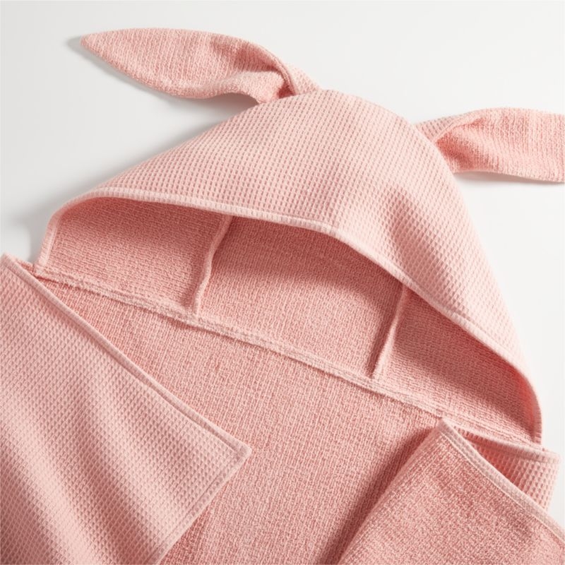 Bunny Organic Waffle Hooded Kids Towel - Image 4