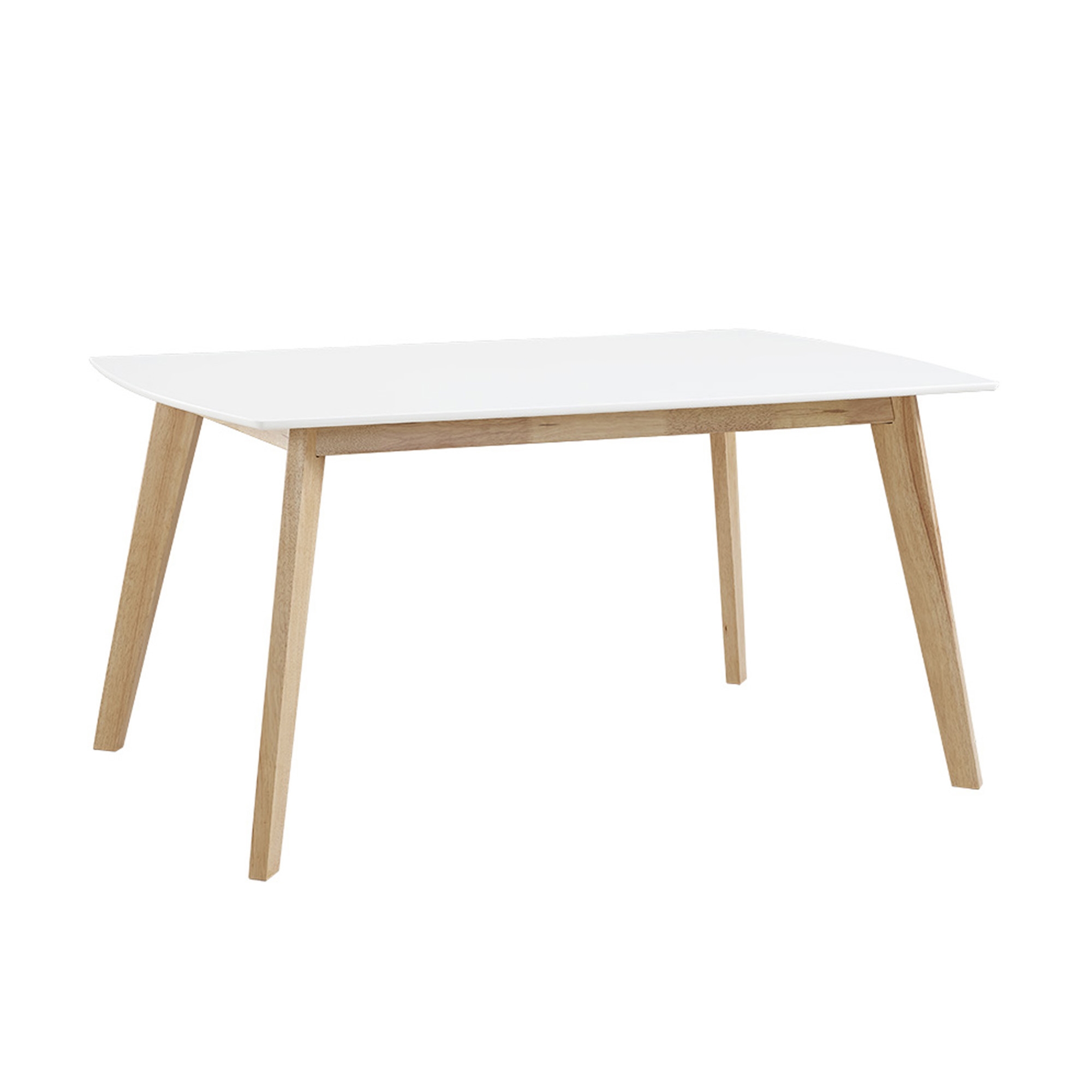 60" Mid Century Modern Wood Dining Table - White/Natural - Image 0