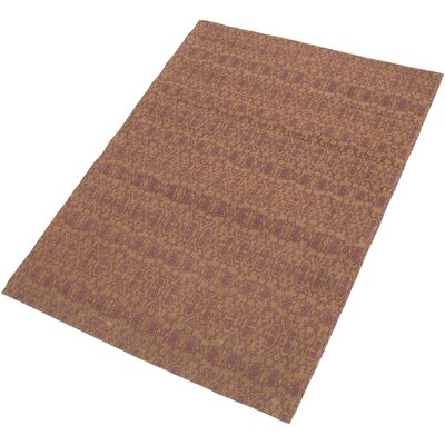 One-of-a-Kind Culbert Hand-Knotted 2010s Collage Brown/Burgundy 4'9" x 6'7" Chenille Area Rug - Image 0
