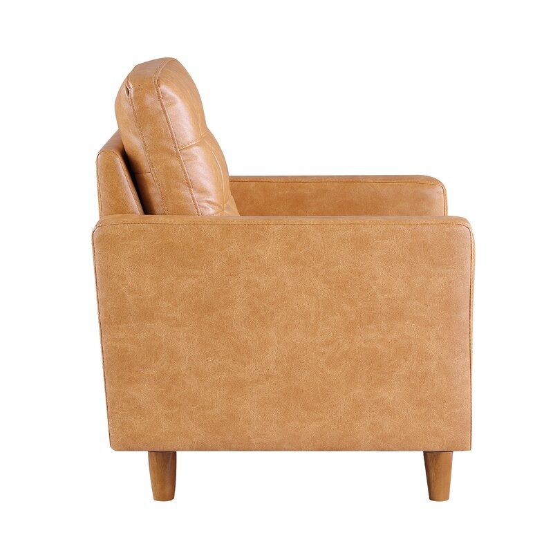 36.5" Wide Tufted Leather Armchair - Image 2