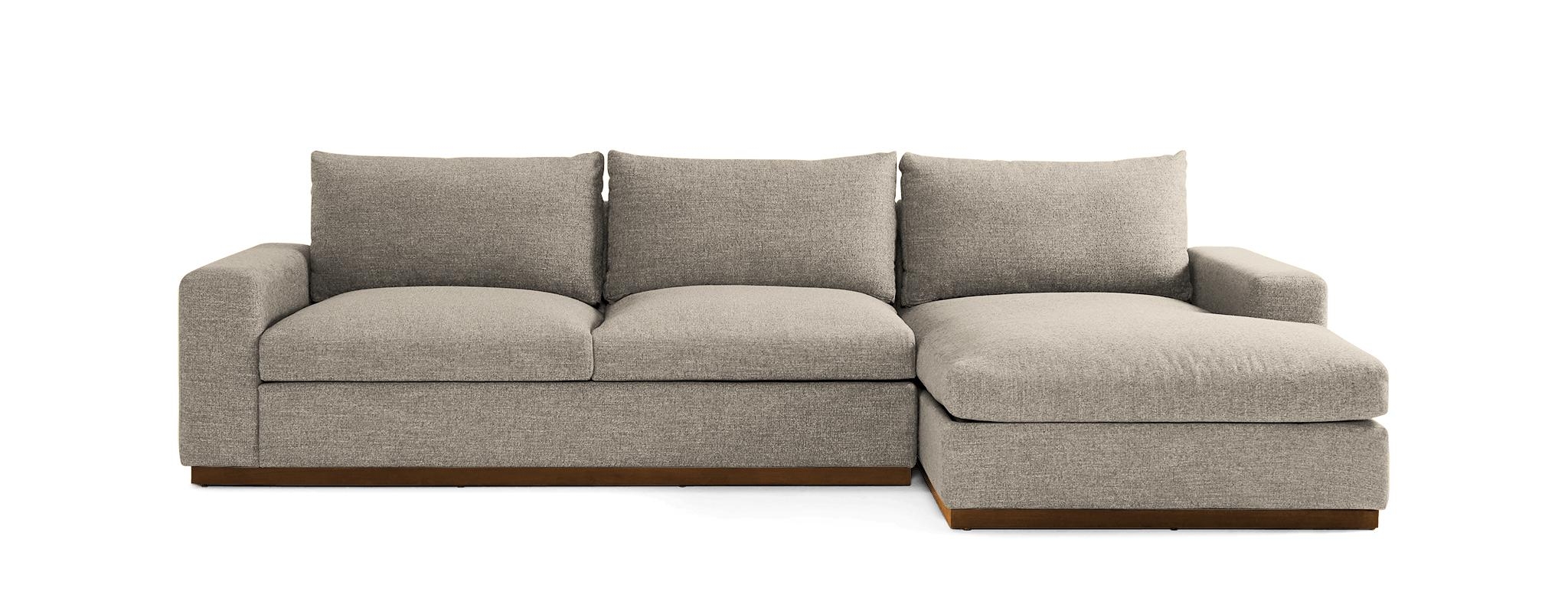 Beige/White Holt Mid Century Modern Sectional with Storage - Cody Sandstone - Mocha - Right - Image 0