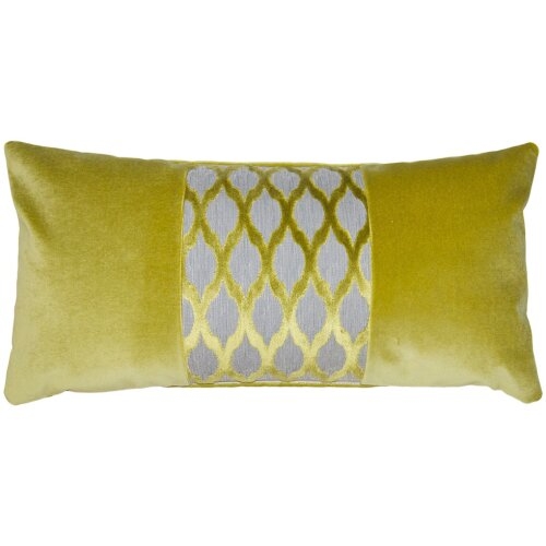 Square Feathers Bamboo Lattice Band Pillow Size: 26" x 26" - Image 0