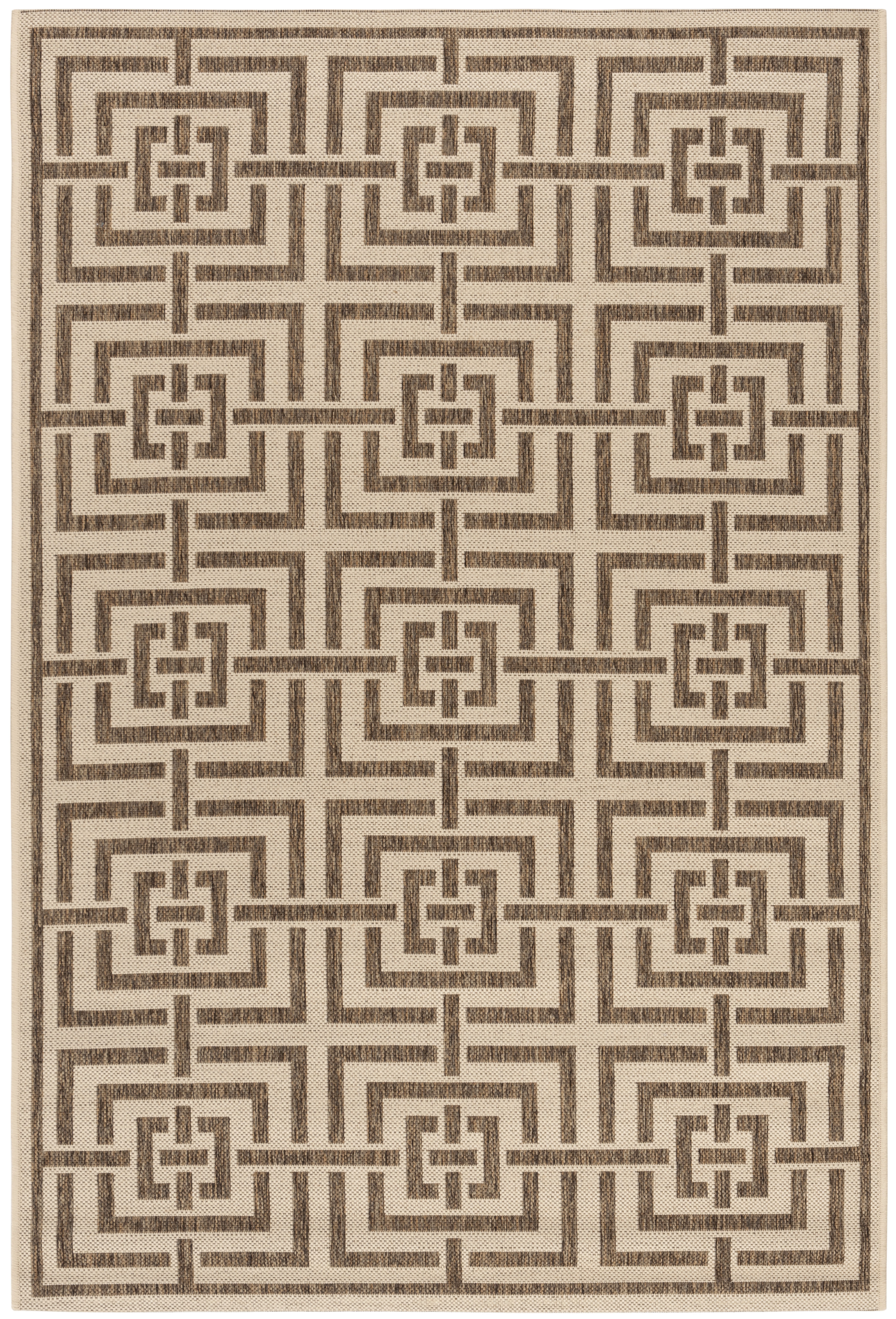 Arlo Home Indoor/Outdoor Woven Area Rug, LND128C, Cream/Beige,  4' X 6' - Image 0