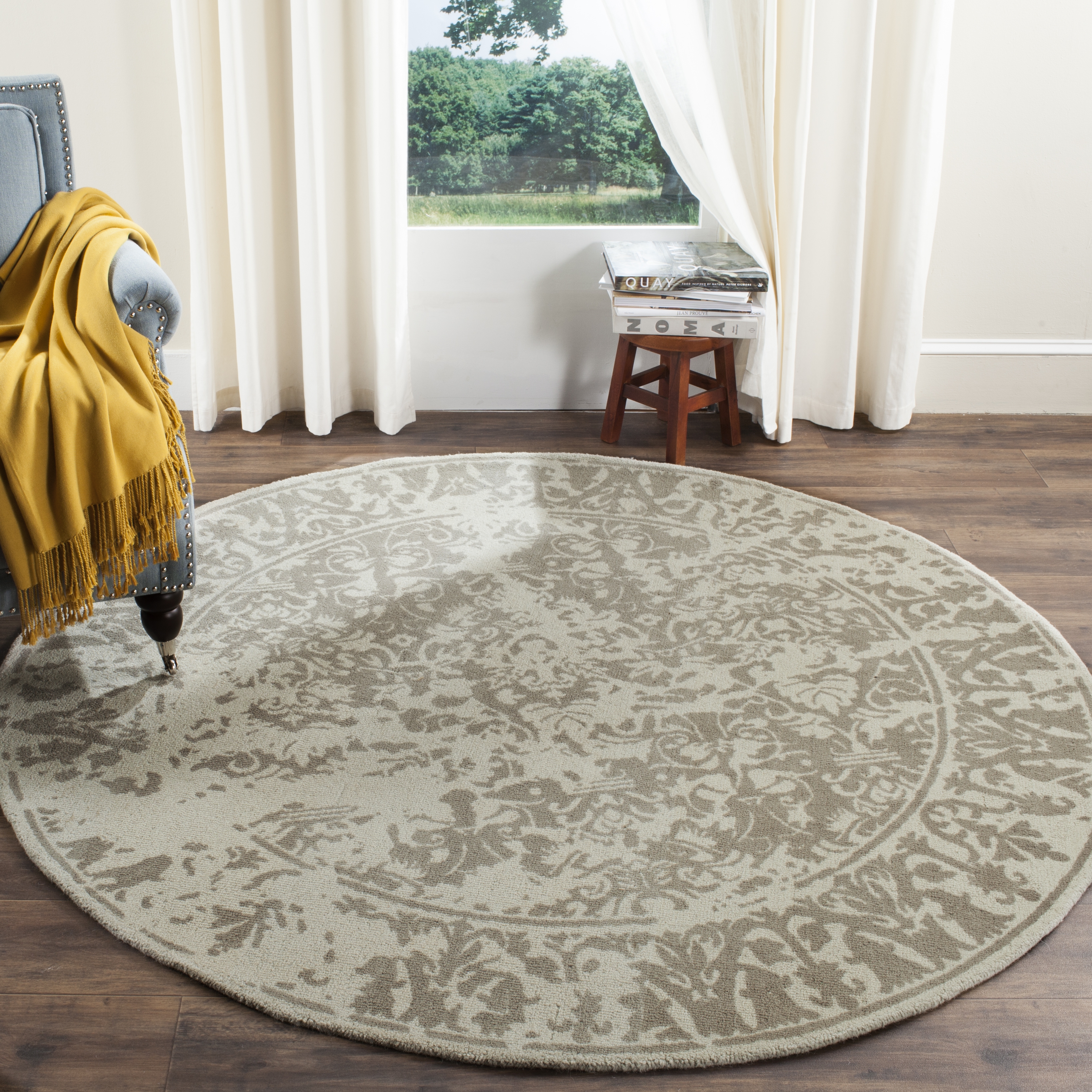 Arlo Home Hand Tufted Area Rug, RVT103K, Light Sage,  6' X 6' Round - Image 1