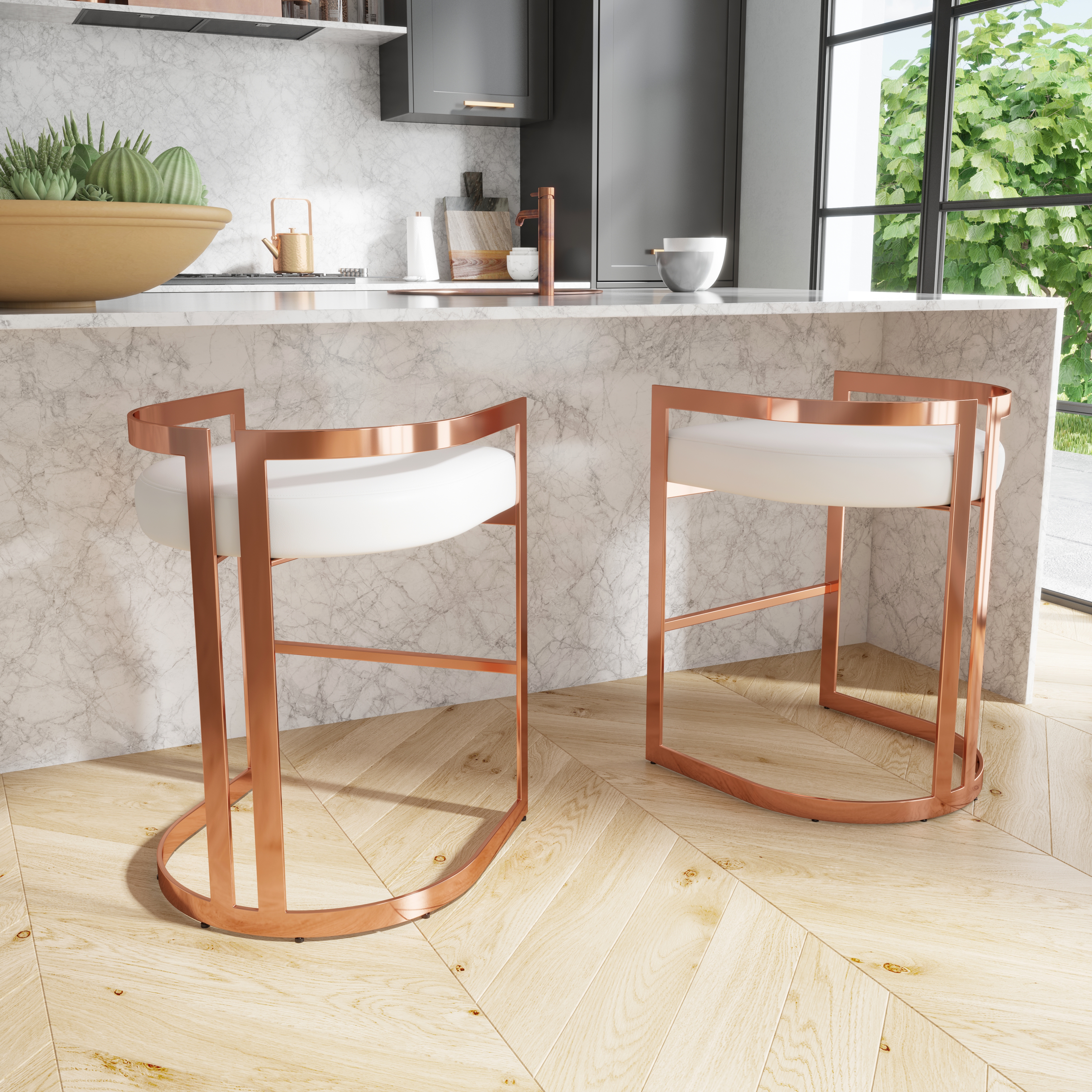 Clarence Rose Gold Counter Stool - Image 3