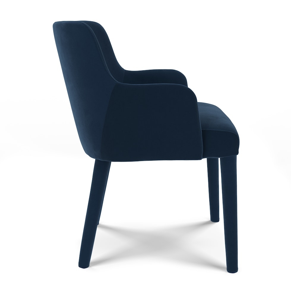 Harris Velvet Dining Armchair - Hale Navy - Image 2
