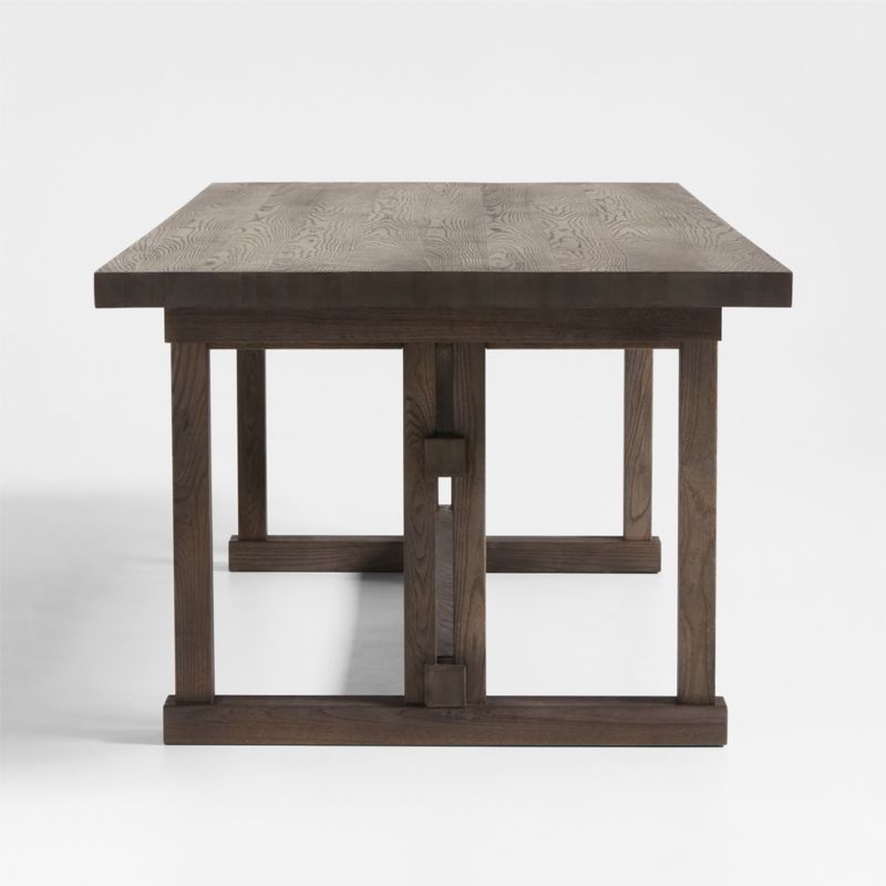 Eastham 90"-118" Brushed Charcoal Oak Wood Extendable Dining Table - Image 1