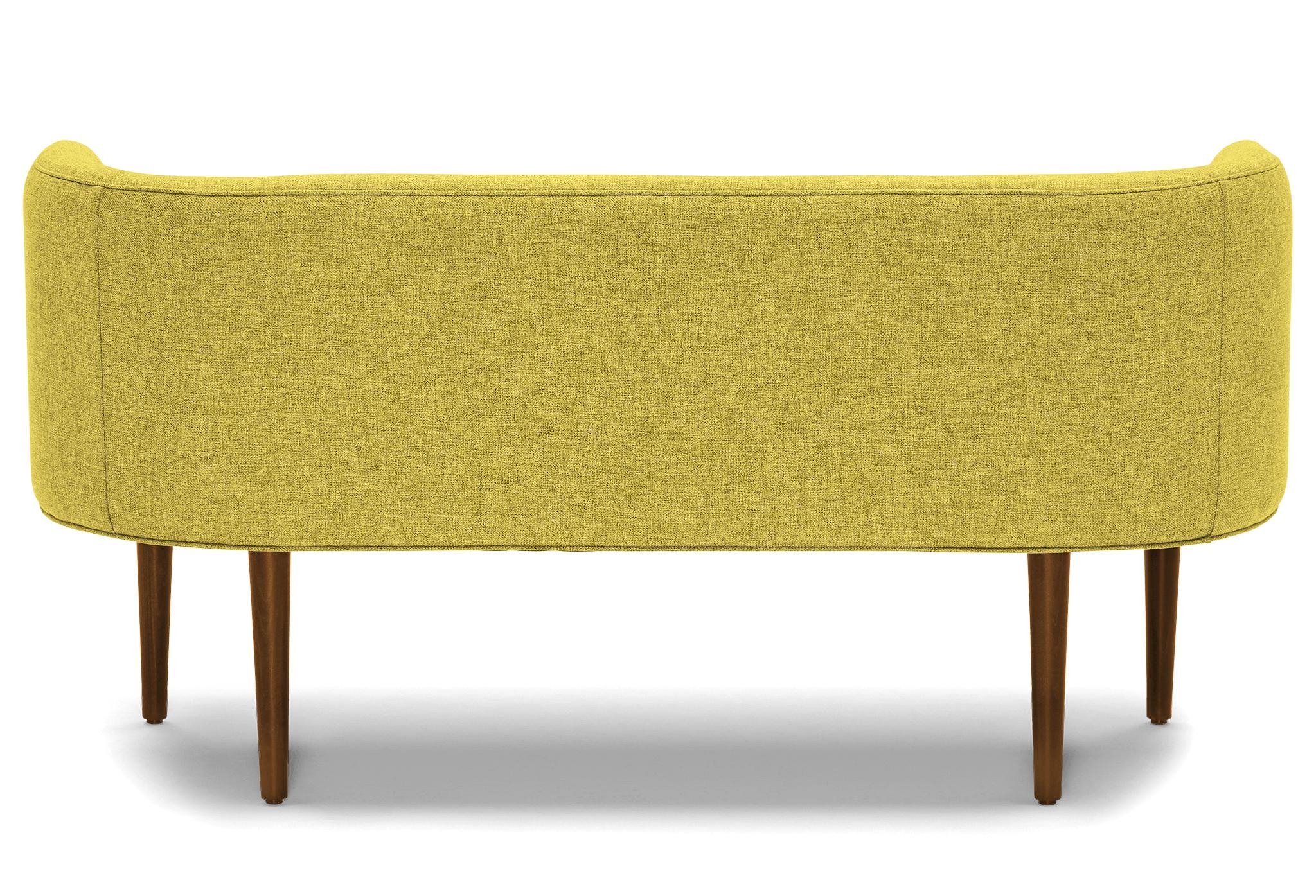 Yellow Elsie Mid Century Modern Bench - Taylor Golden - Mocha - Image 4