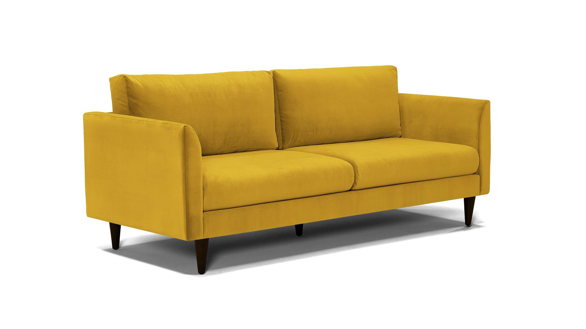 Yellow Adina Mid Century Modern Sofa - Bloke Goldenrod - Mocha - Image 1