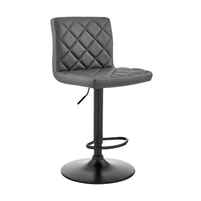21 Inch Metal And Leatherette Swivel Bar Stool, Black And Blue - Image 0