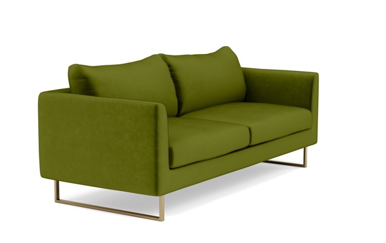 Owens Sofa with Green Moss Fabric and Matte Brass legs - Image 1