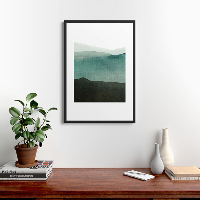 Valleys Deep Mountains High by Iris Lehnhardt, Modern Framed Art Print Black, 24" x 36" - Image 1
