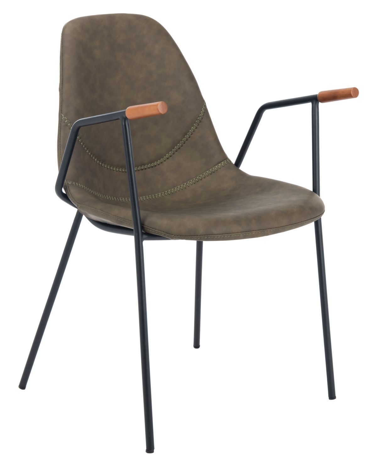 Tanner Midcentury Dining Chair - Olive / Black - Safavieh - Image 3