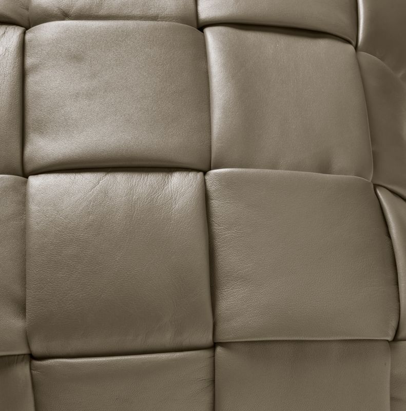 Jabas Sepia Brown Woven Leather Throw Pillow Cover 20"x20" - Image 2