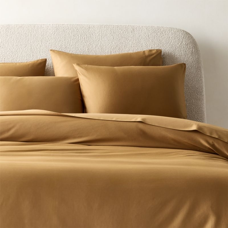 Classic Organic Cotton Sateen 520 Thread Count Smoked Amber Full/Queen Bedding Set - Image 2