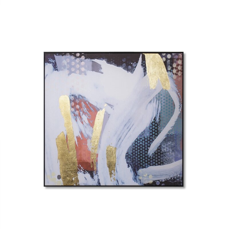 'White Dust Abstract' Framed Print on Canvas - Image 0