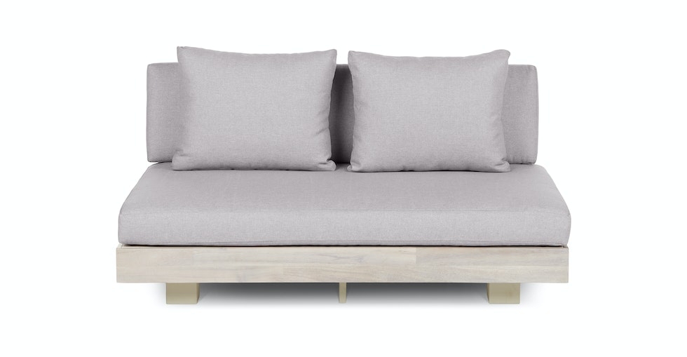 Lubek 50" Outdoor Low Loveseat - Beach Sand - Image 0