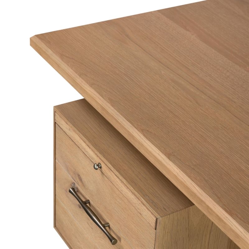 Sedgwick Solid Oak Wood Desk with Storage - Image 7