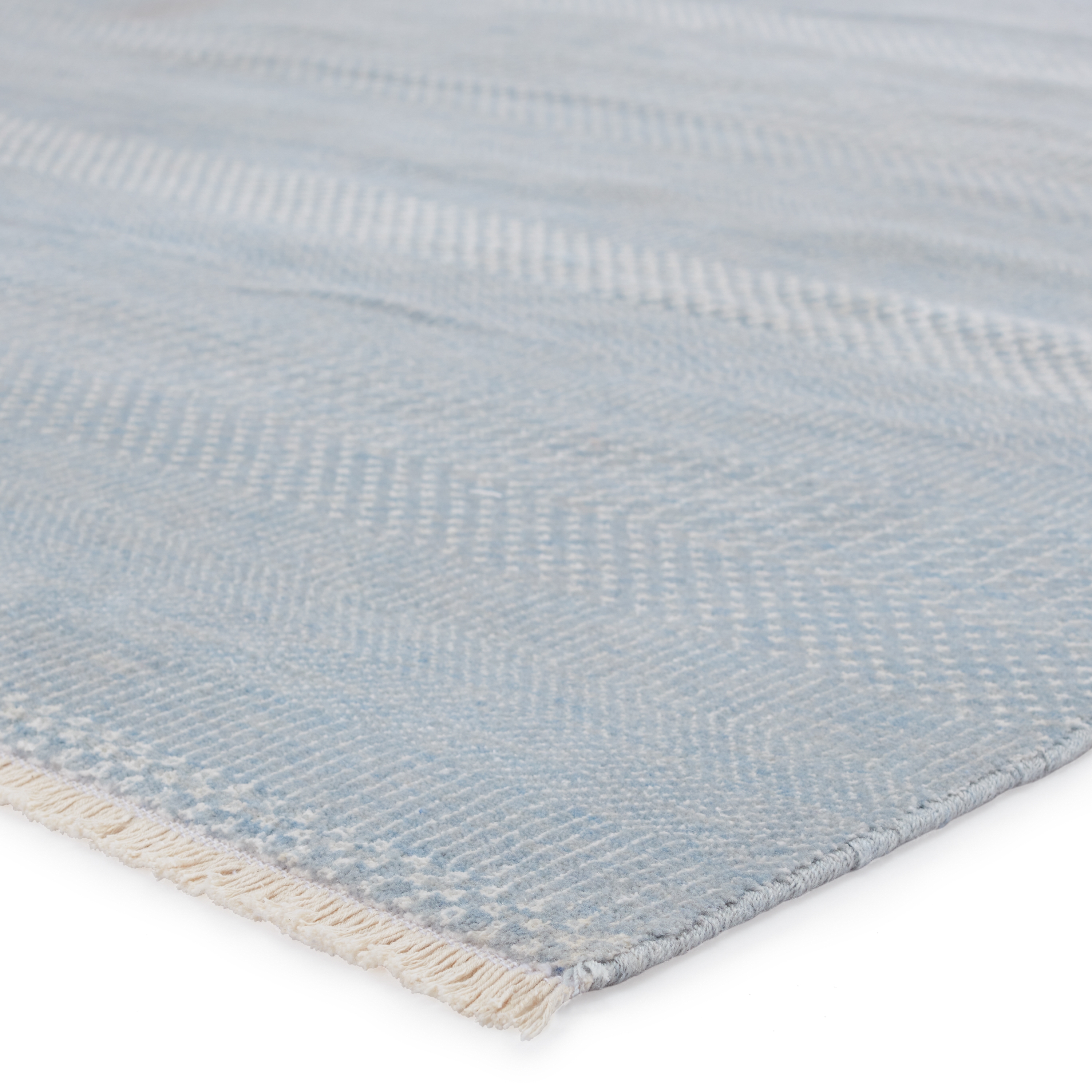 Adler MER04 Solid Blue and Ivory Area Rug (9'x12') - Image 1