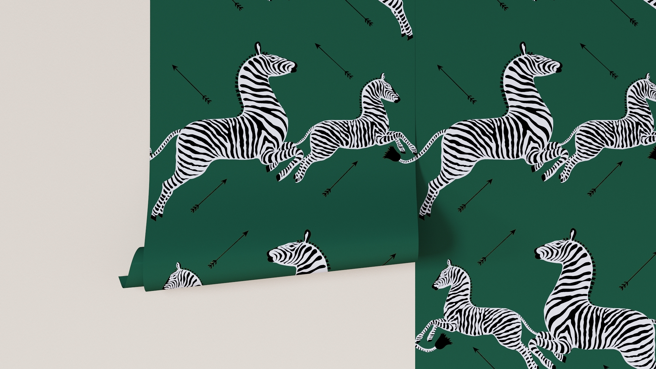 Scalamandre Peel and Stick Wallpaper, Emerald Zebra - Image 3