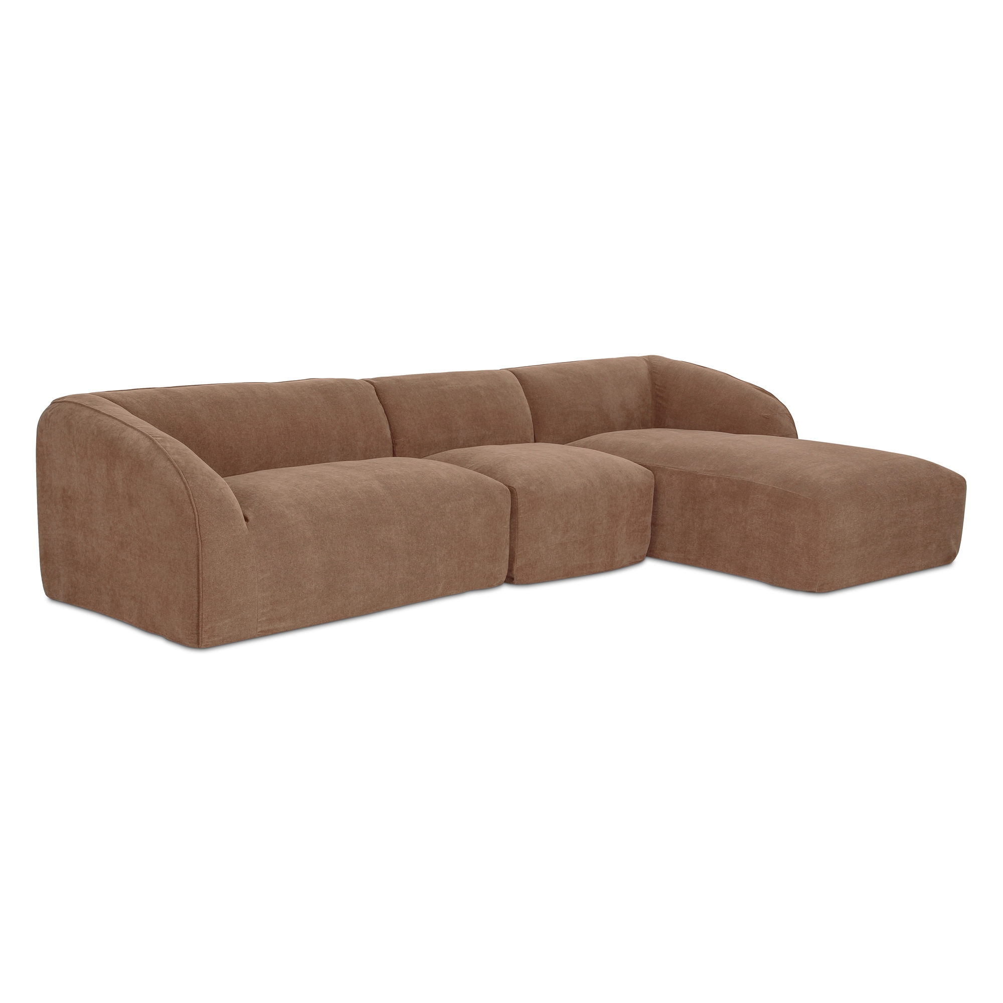 Isla Lounge 3 Piece Modular Sectional Right Mocha - Image 1