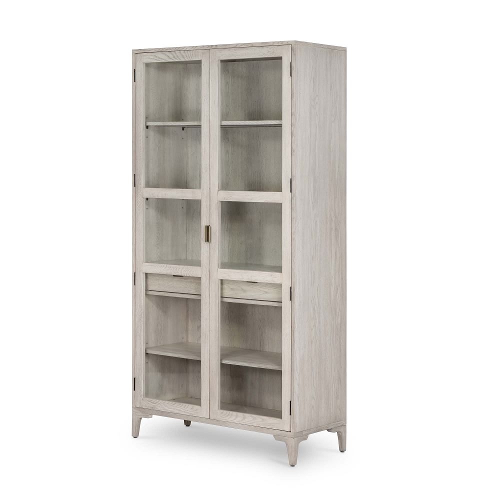 Washed White Oak & Glass Cabinet E.D.  May 2022 - Image 0