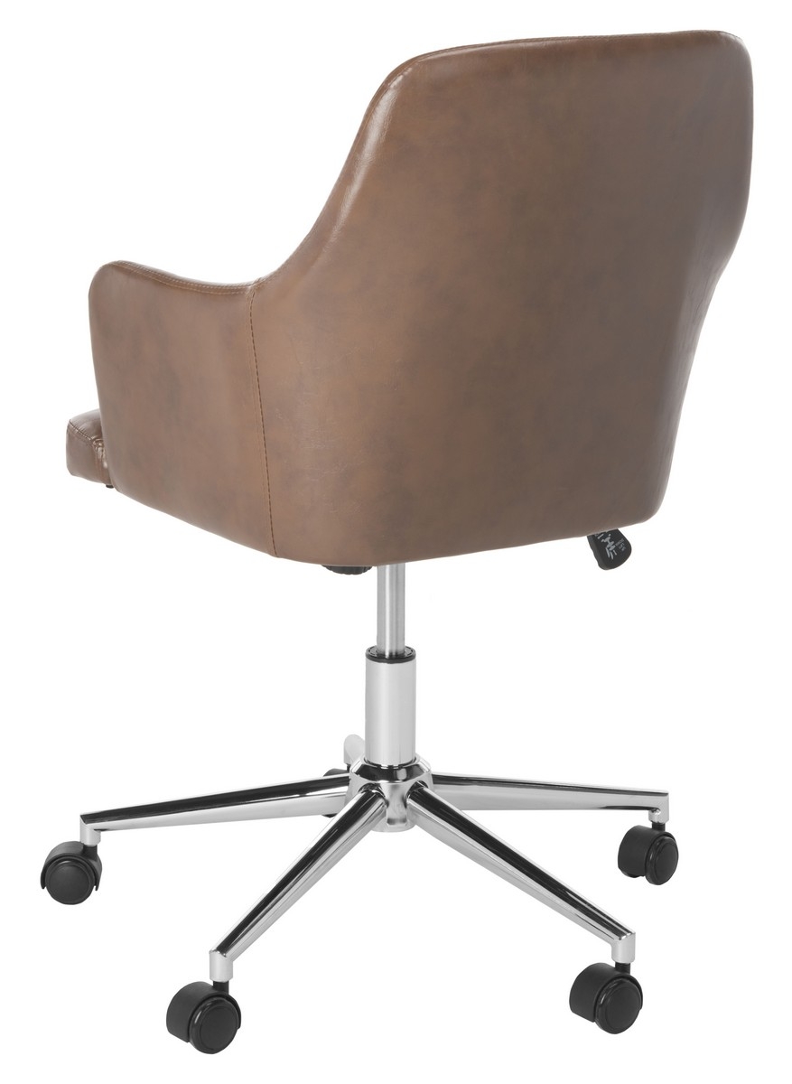 Cadence Swivel Office Chair - Brown/Chrome - Arlo Home - Image 4