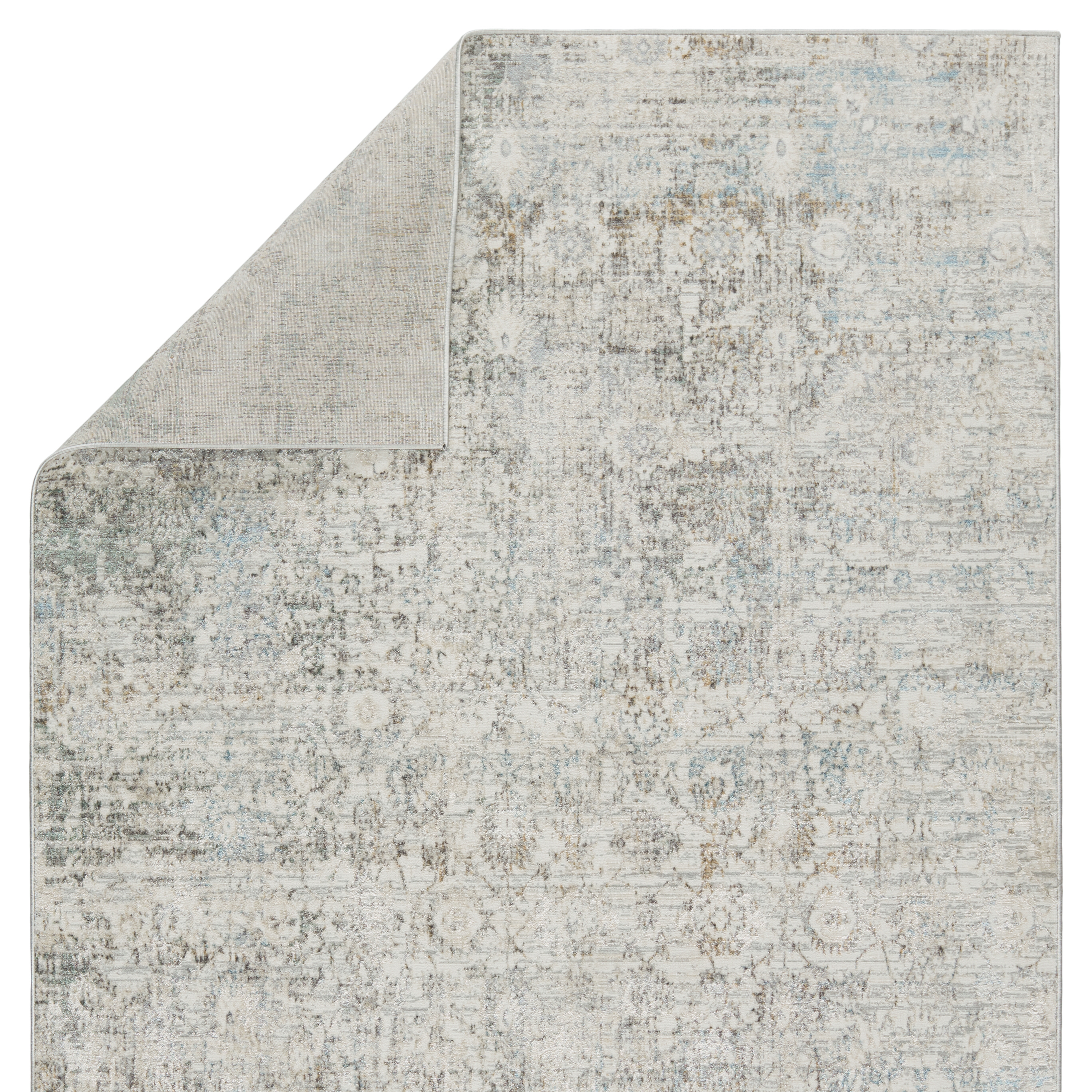 Vibe by Kenrick Floral Gray/ Light Blue Area Rug (6'7"X9'6") - Image 2
