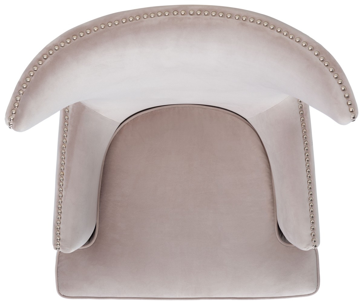 Geode Modern Wingback Chair - Pale Taupe - Image 4