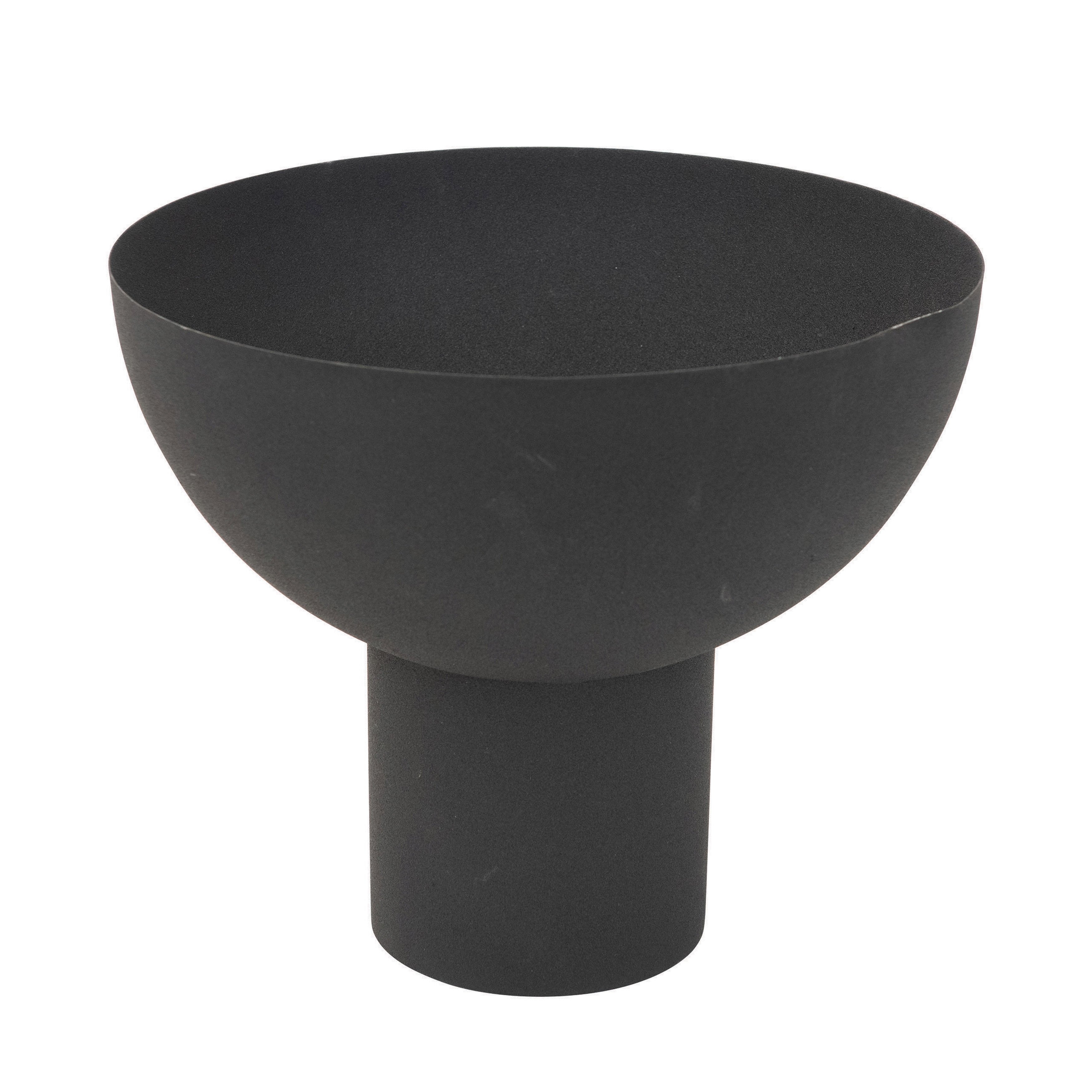 Decorative Metal Footed Bowl, Black - Image 0