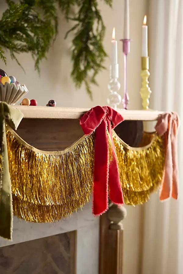 Golden Tinsel Garland, 9.8' - Image 0