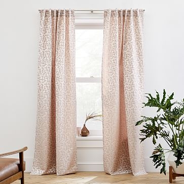 Maze Jacquard Curtain, Pink Stone, 48"x84" - Image 0