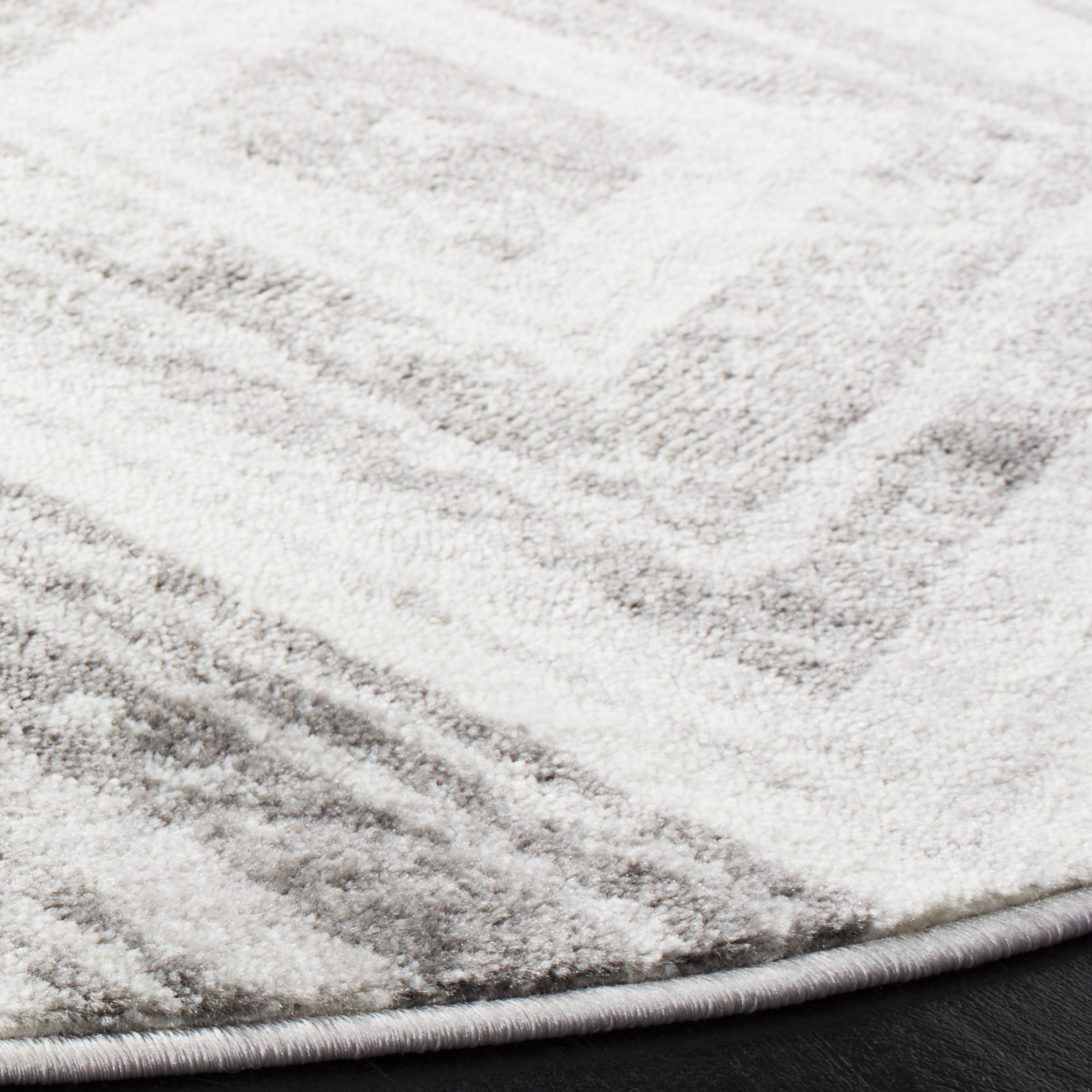 Arlo Home Woven Area Rug, SKY120K, Grey/Ivory,  6' 7" X 6' 7" Round - Image 2