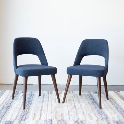 Mid Century Modern Ariel Blue Dining Chair Set Of 2 - Image 0