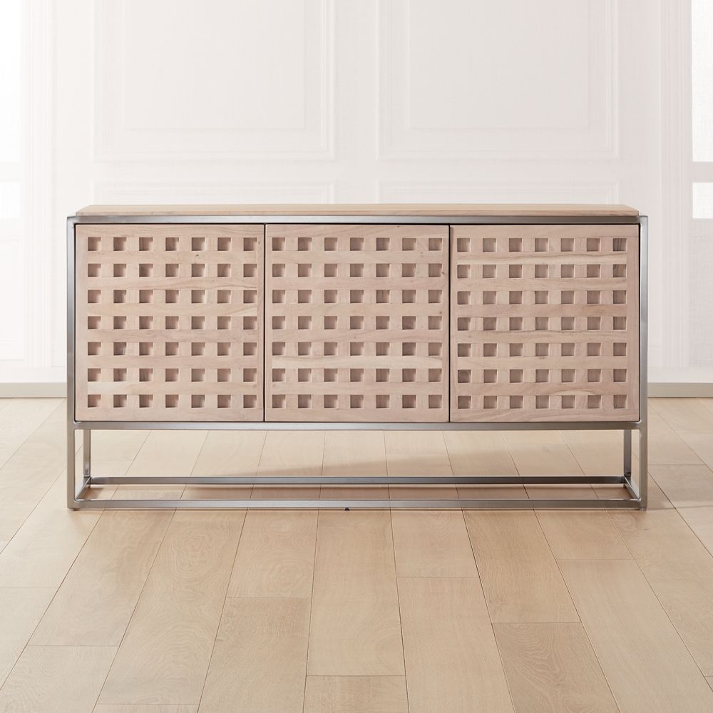 Cut Out Wood and Metal Credenza - Image 0