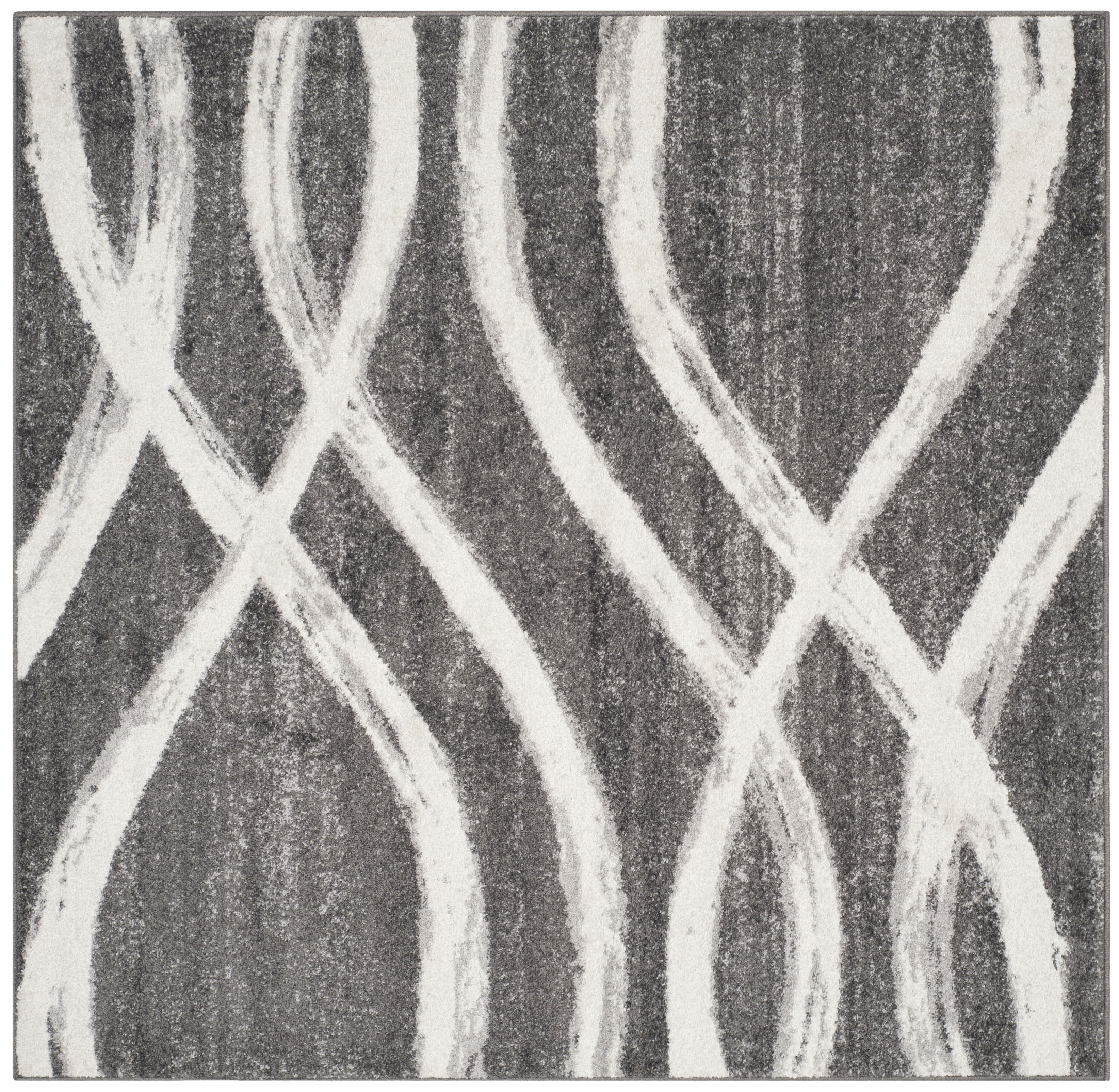 Arlo Home Woven Area Rug, ADR125R, Charcoal/Ivory,  4' X 4' Square - Image 0