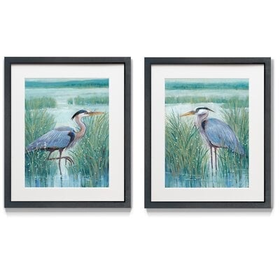 Wetland Heron - 2 Piece Picture Frame Print Set - Image 0