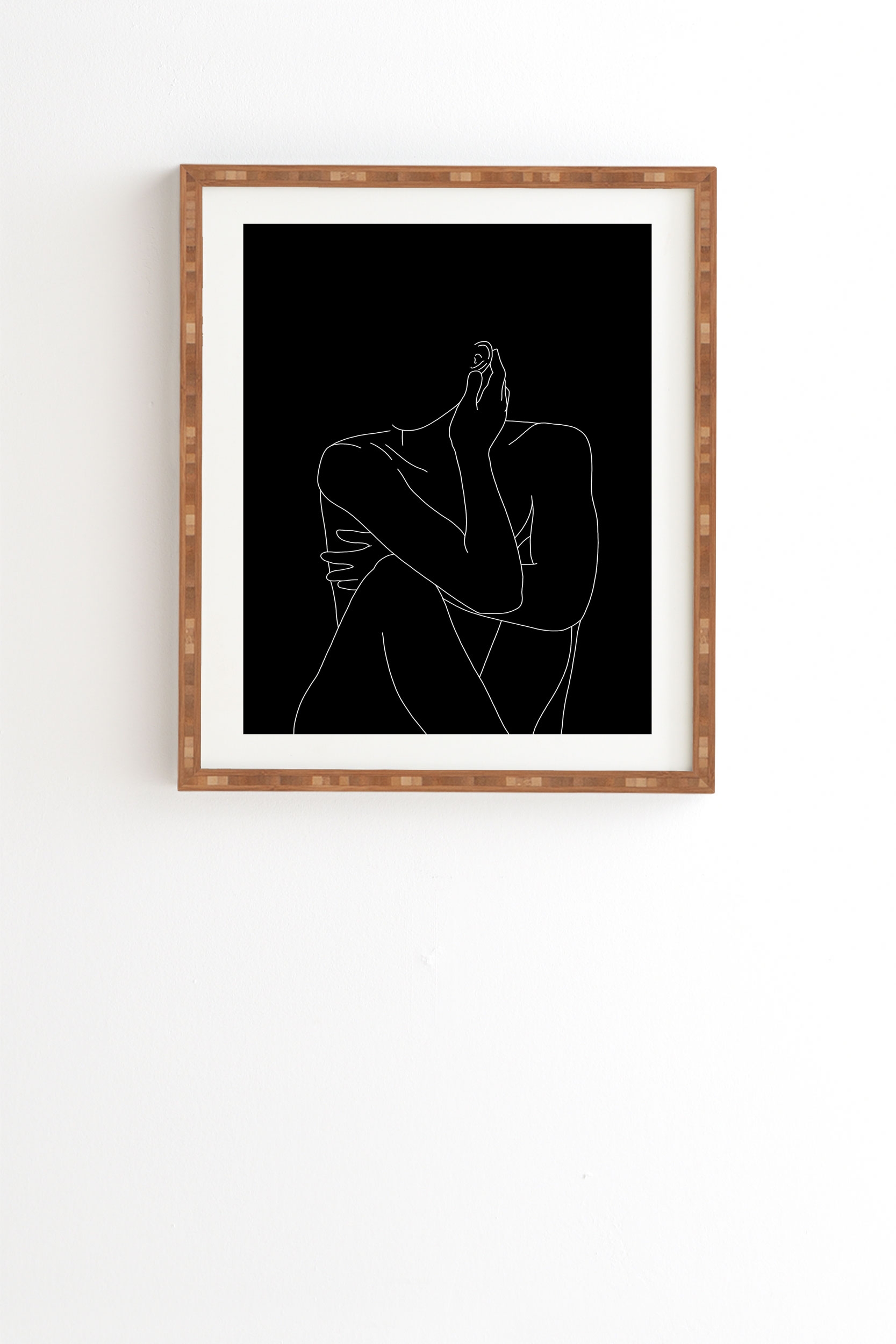 Nude Figure Illustration Celi by The Colour Study - Framed Wall Art Bamboo 19" x 22.4" - Image 0