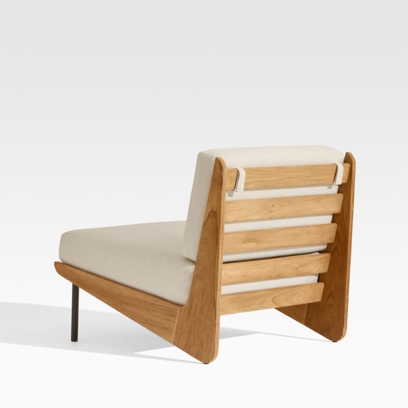Kinney Teak Wood Outdoor Lounge Chair with Cushion - Image 4
