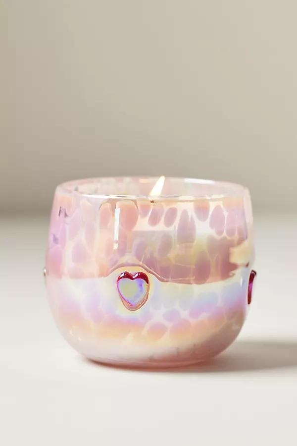 Luster Heart Fruity Vanilla & Dark Plum Valentine's Day Icon Glass Candle - Image 0