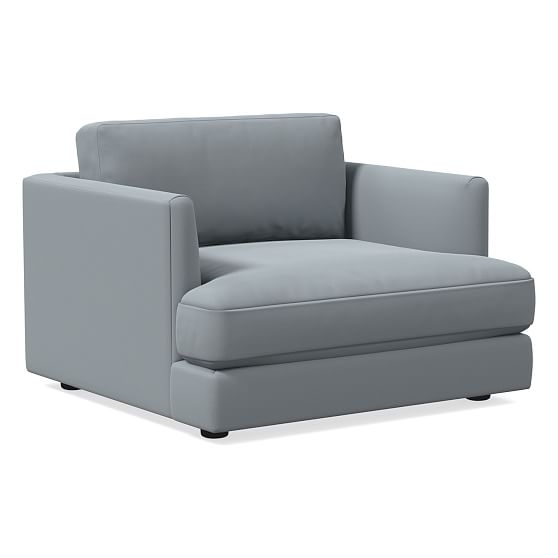 Haven Chair, Trillium, Astor Velvet, Steel Blue, Concealed Supports - Image 0