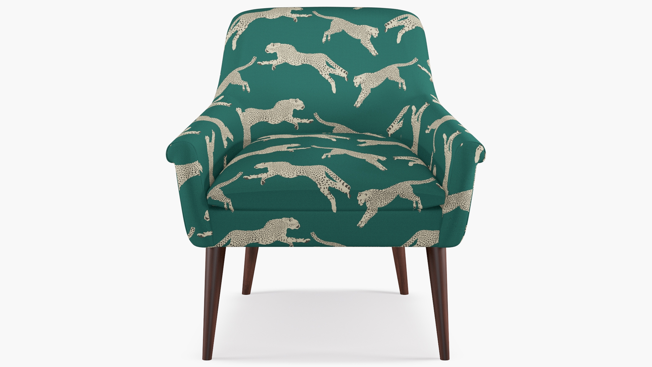 Cocktail Chair, Polo Green Cheetah, Espresso - Image 0